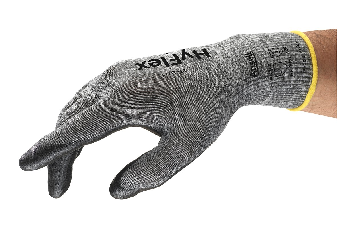 Guantes De Seguridad Ansell Hyflex 11 801 Nitrilo Negro Con Gris