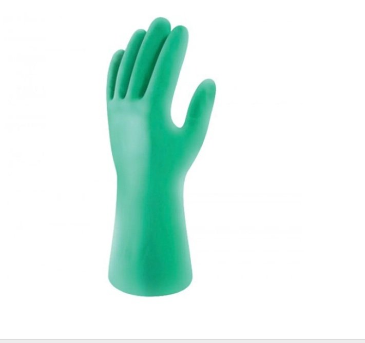 guante activex nitrilo flocado verde